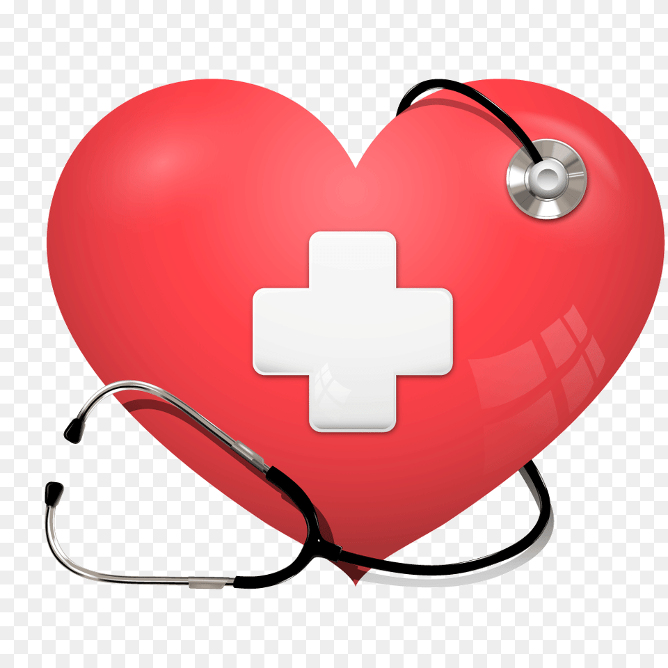 With Stethoscope Clipart Heart With Stethoscope, First Aid, Symbol, Balloon Png