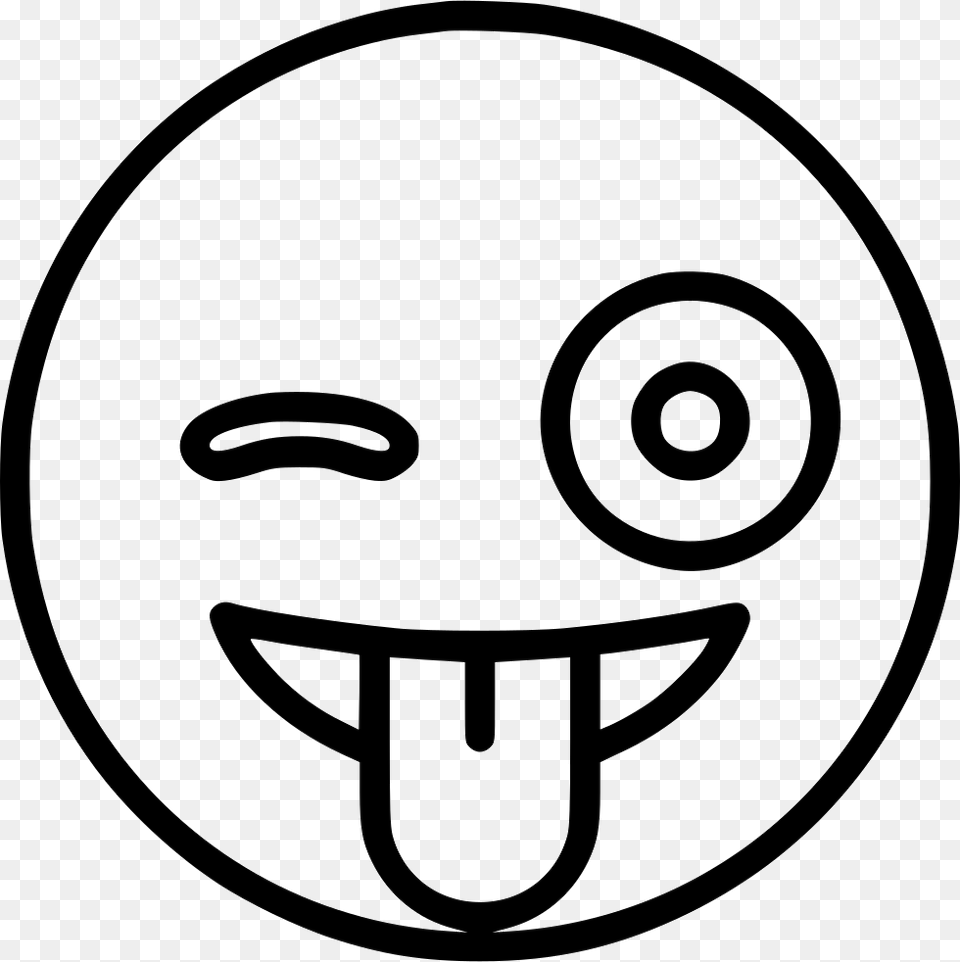 With Stuck Out Tongue And Winking Eye Emoji Tongue Out Svg, Stencil Free Transparent Png