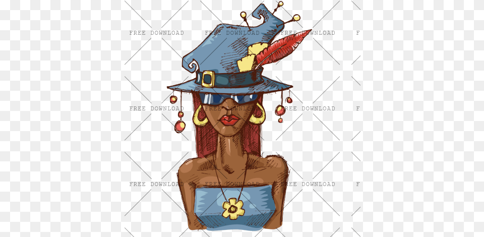 With Transparent Background Cartoon, Hat, Clothing, Person, Woman Free Png Download