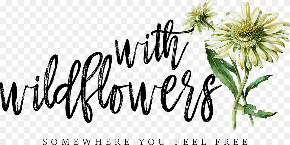 With Wildflowers Calligraphy, Flower, Herbal, Herbs, Plant Free Png Download