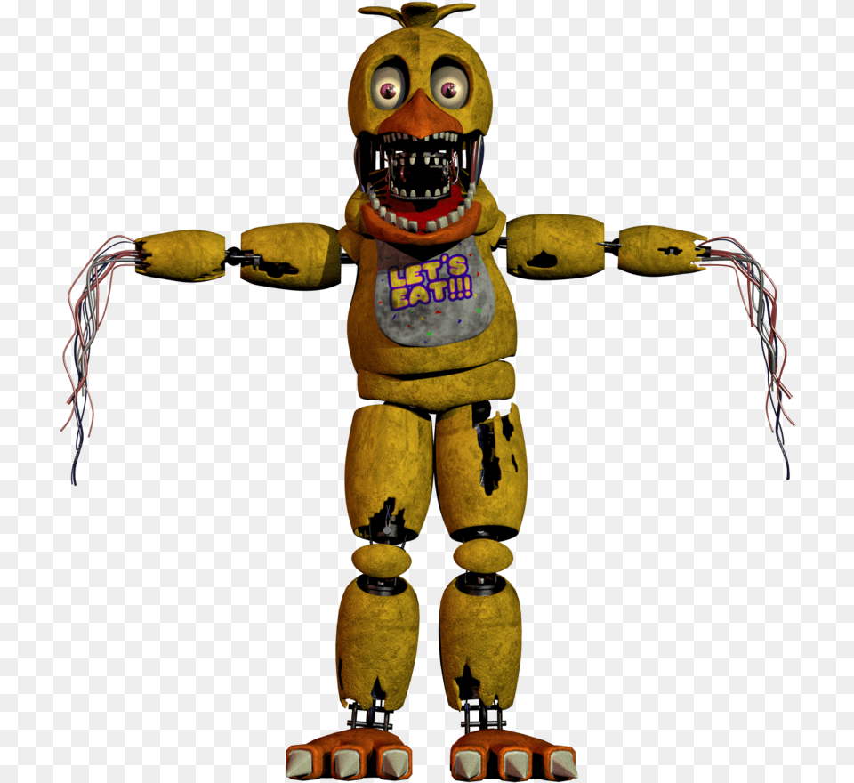 Withered Chica Five Nights At Freddy39s 1 Chica, Toy, Robot Free Png