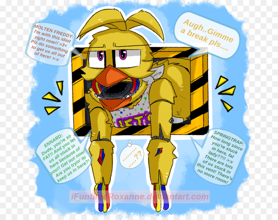 Withered Chica Stuck In Vent, Book, Comics, Publication, Person Png Image