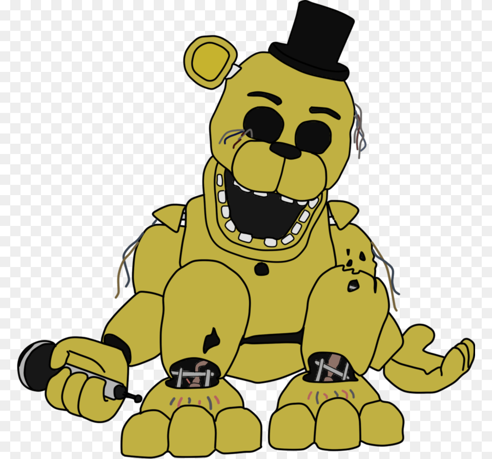 Withered Golden Freddy Golden Freddy De Five Nights At Freddy39s, Baby, Person, Face, Head Png Image