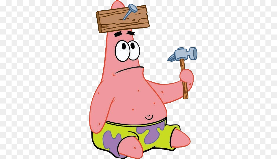 Without Copyrighted Images Copy Wo Squidward Glog Patrick Star Plank On Head Png