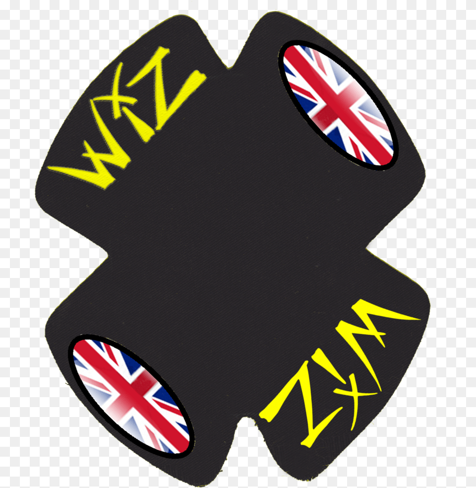 Wiz Graffix Uk Flag Knee Slider Backings Wiz Standard Knee Slider Black Pair, Clothing, Glove, Sticker, Logo Free Png