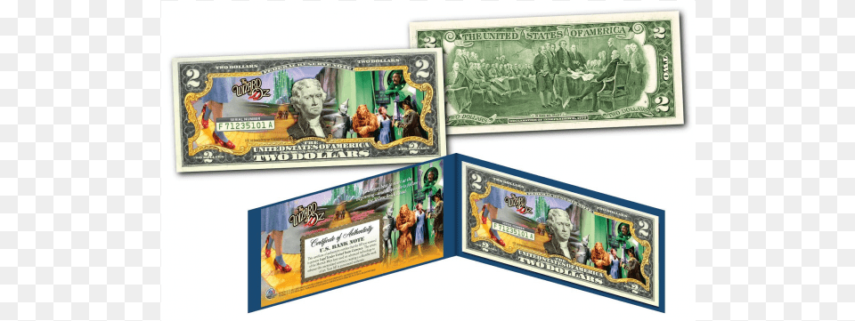 Wizard Of Oz Yellow Brick Road Officially Licensed 2 Dollar Bill, Person Free Png