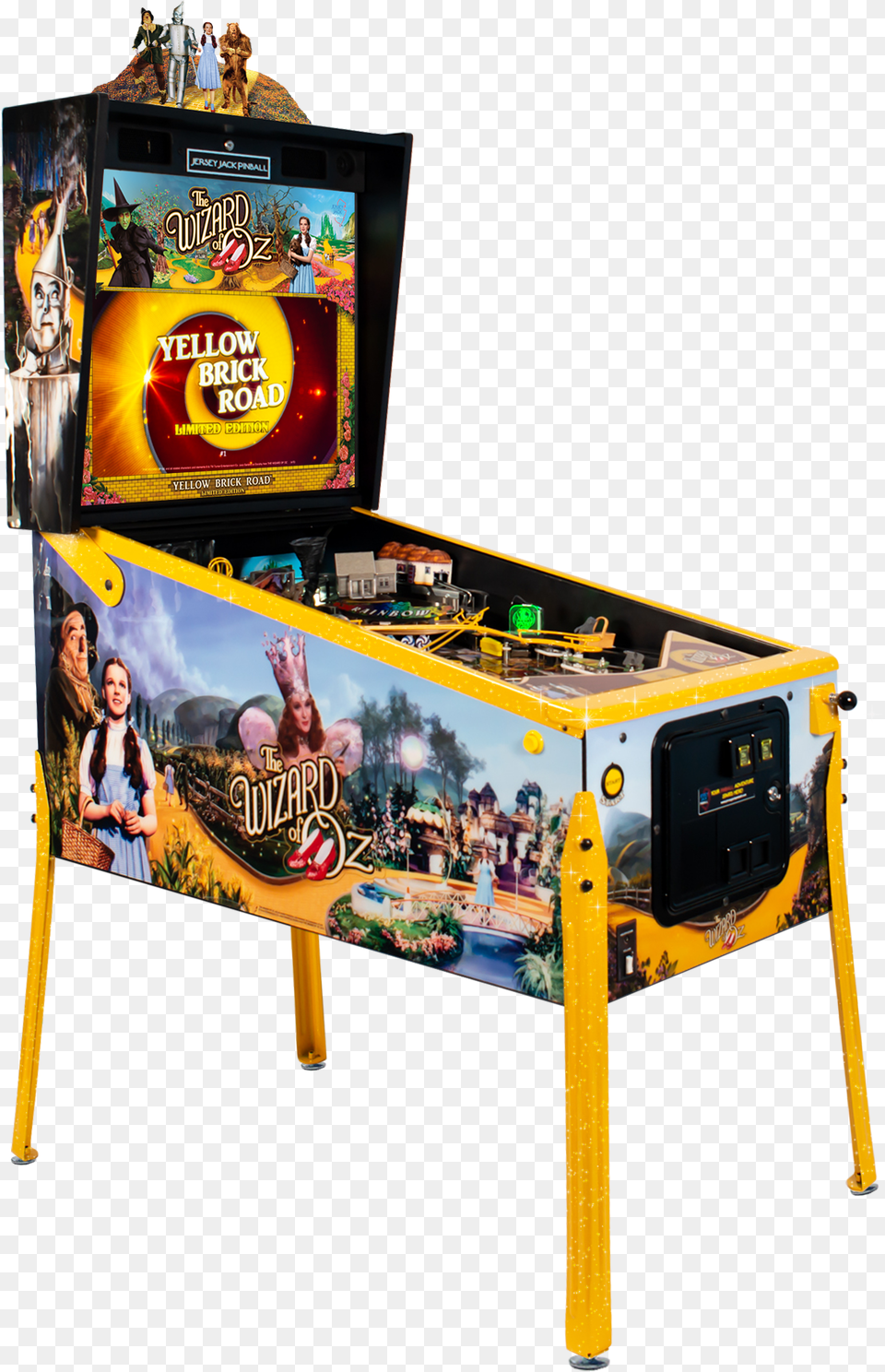 Wizard Of Oz Yellow Yellow Brick Road Pinball, Arcade Game Machine, Game, Person, Face Free Png Download