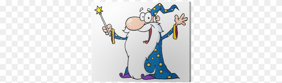 Wizard Waving And Cape Holding A Magic Wand Canvas Cartoon Picture Of Wizard Png Image