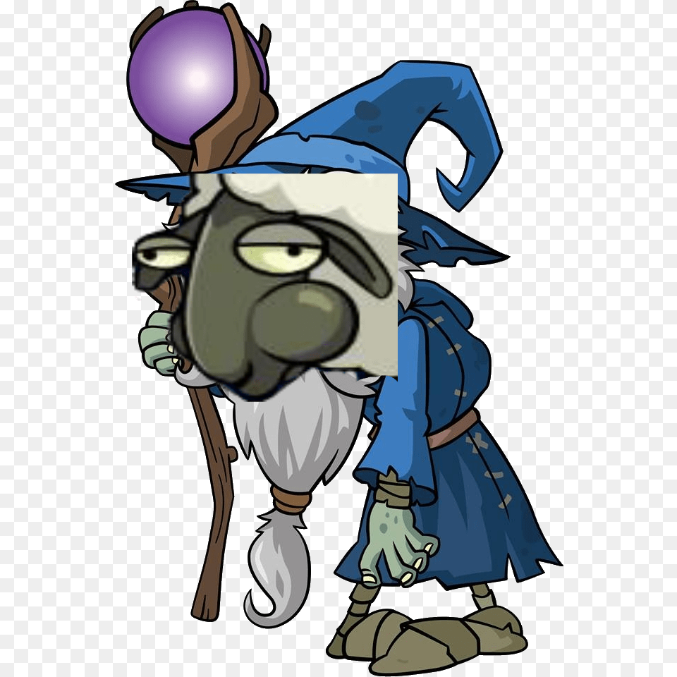 Wizard Zombie With Poorly Edited Sheep Head Plants Plants Vs Zombies Zombie, People, Person, Book, Comics Free Png Download
