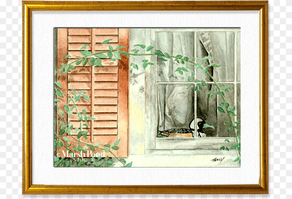 Wm Outsidelookingin Gold, Art, Painting, Plant, Window Free Png