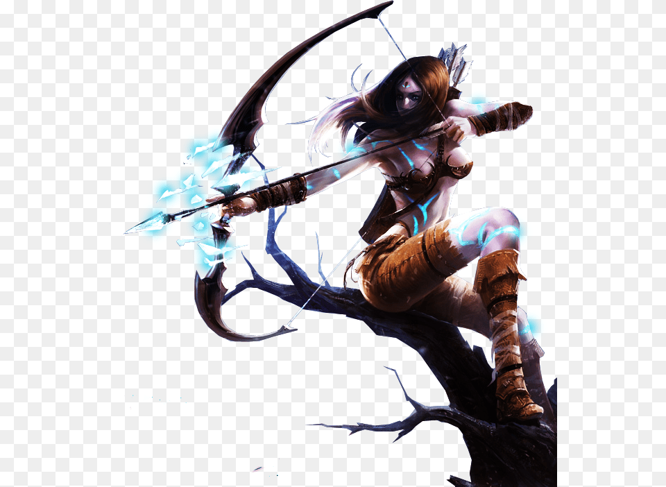 Woad Hunter Ashe Skin Axl Rosenberg Into The Wild, Archer, Archery, Bow, Weapon Free Transparent Png