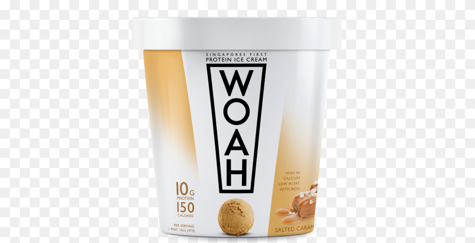 Woah Protein Ice Cream Salted Caramel Pint Glass, Dessert, Food, Ice Cream Free Png Download