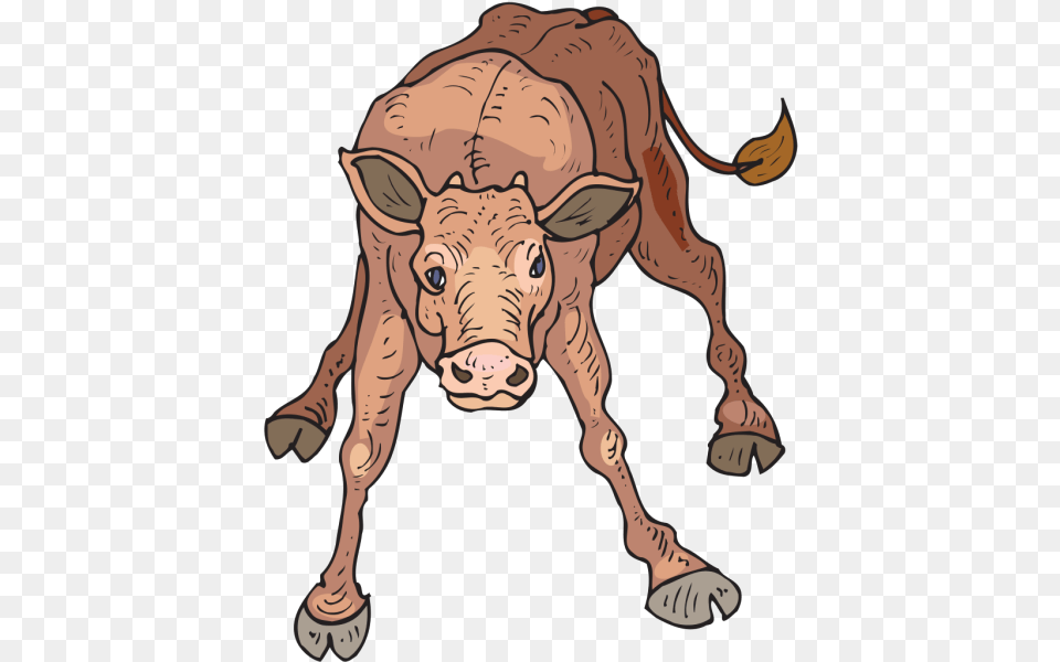 Wobbly Calf Icons Cartoon Cow, Person, Animal, Mammal, Cattle Free Png Download