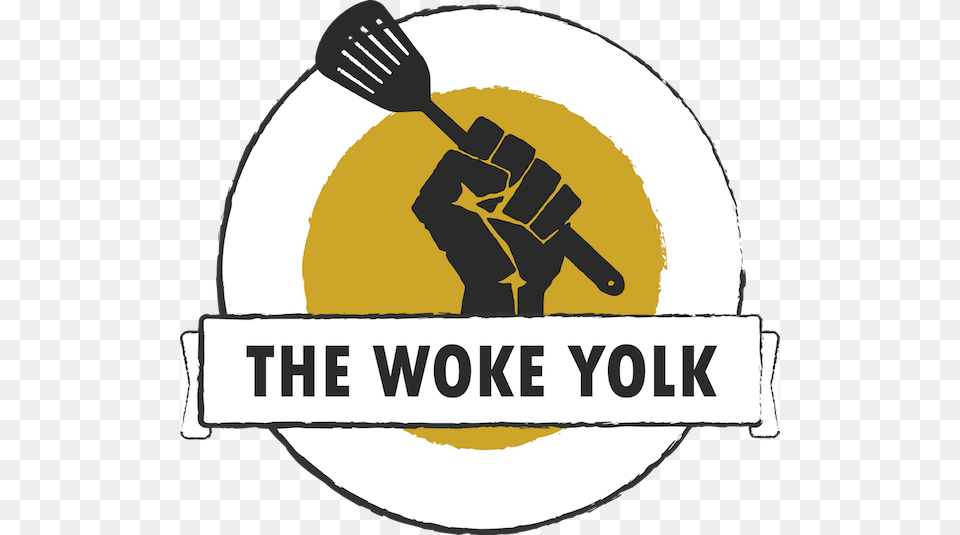 Woke Yolk Logo Featuring Raised Fist With Spatula Constructions Of Black Panther Masculinity Remasculinization, Cutlery, Fork, Body Part, Hand Png