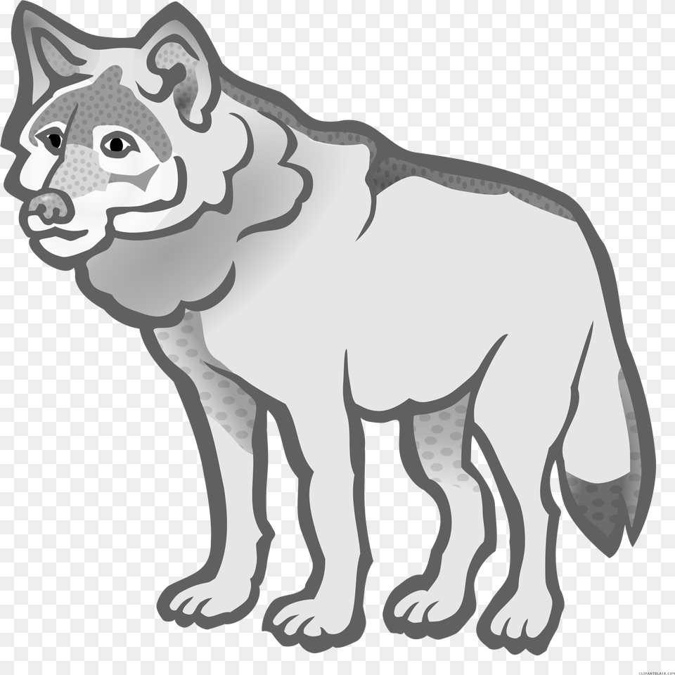 Wolf Animal Black White Clipart Images Clipartblack Wolf Clipart Black And White, Mammal, Canine, Dog, Pet Png Image