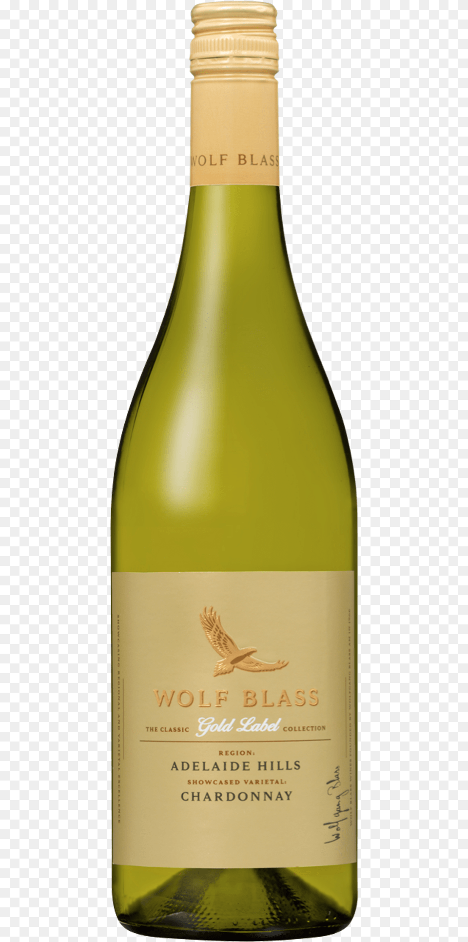 Wolf Blass Gold Label Chardonnay Pouilly Fuiss Wine, Alcohol, Beverage, Bottle, Liquor Free Transparent Png