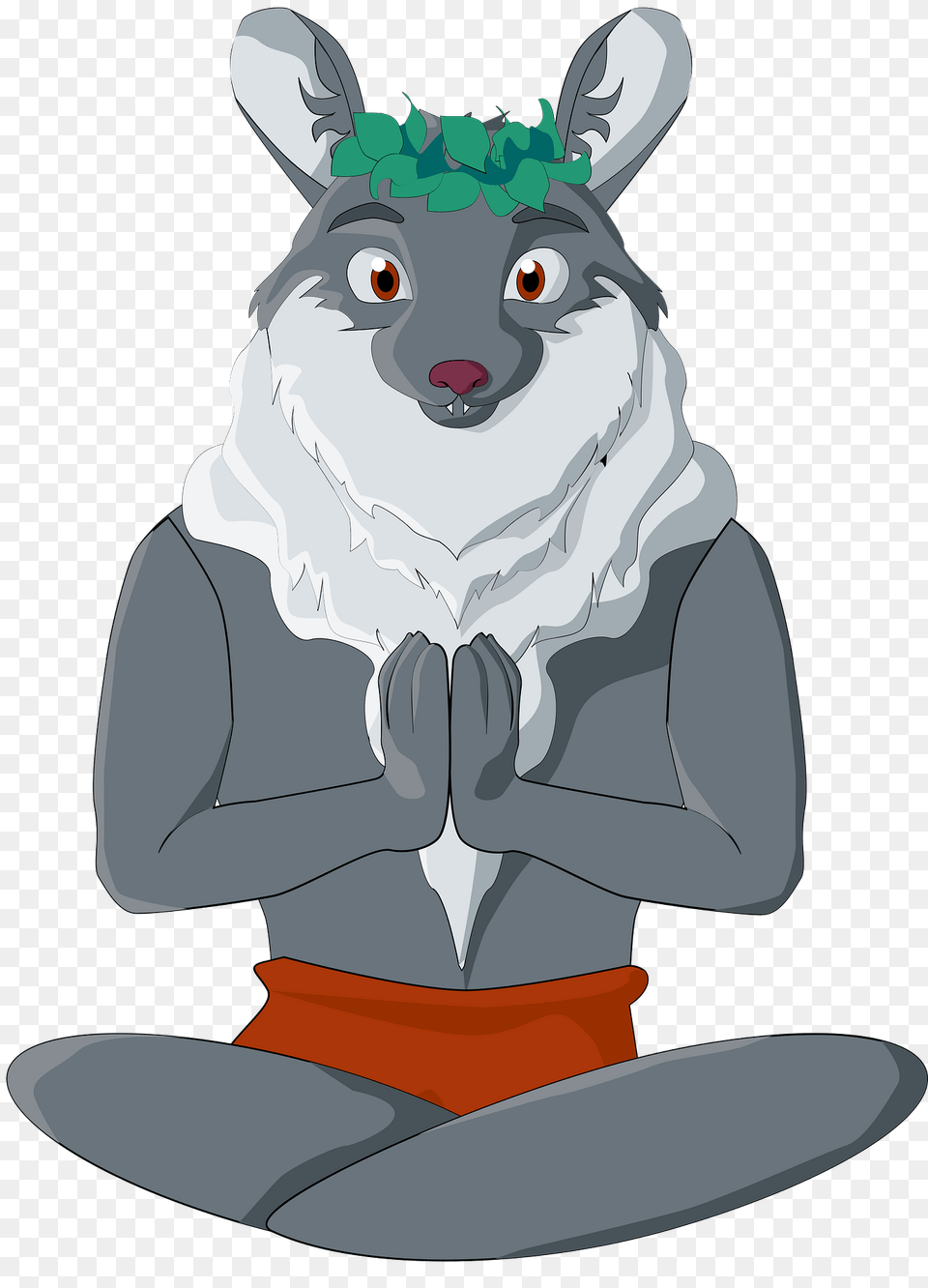 Wolf Buddhist In Lotus Pose Clipart, Baby, Person, Animal, Mammal Png