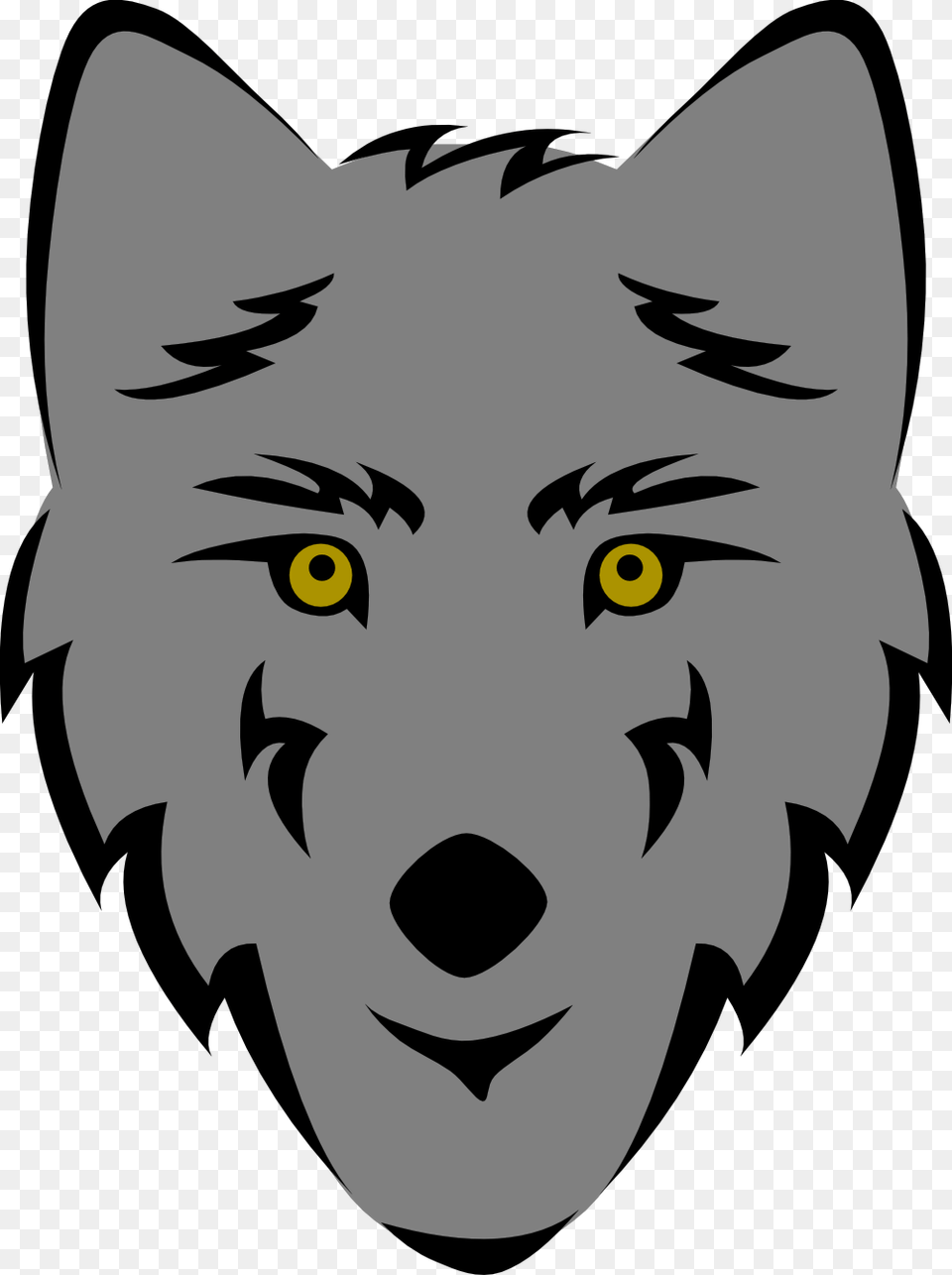 Wolf Clip Art Black And White, Animal, Mammal, Stencil, Baby Free Png Download