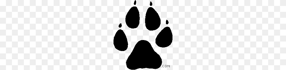 Wolf Clipart Paw Print, Gray Free Png