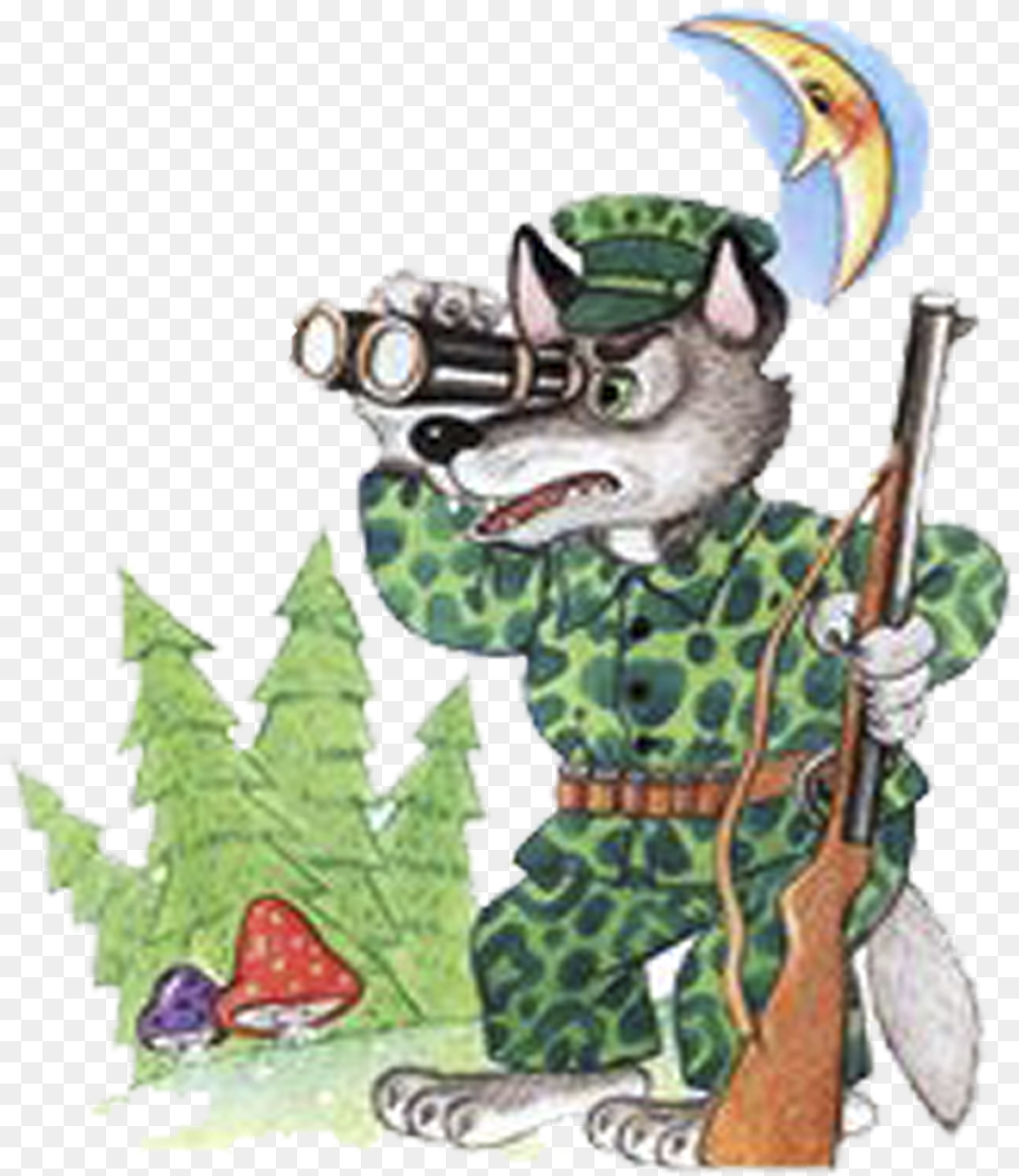 Wolf Clipart Stock Images Cartoon, Firearm, Gun, Rifle, Weapon Free Png