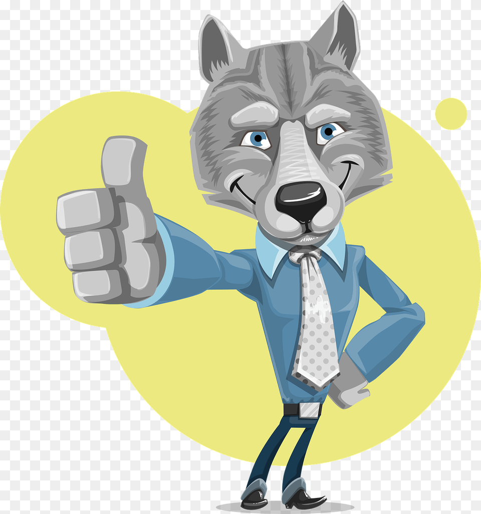 Wolf Corporate Cute Business Thumbs Up Company Wolf Thumbs Up, Body Part, Person, Hand, Accessories Png Image