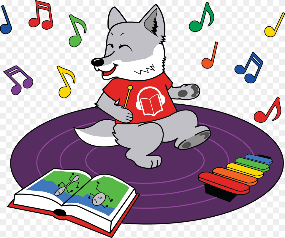 Wolf Dancing And Playing Music Transparent Rhymes Clipart, Art, Graphics, Baby, Person Png