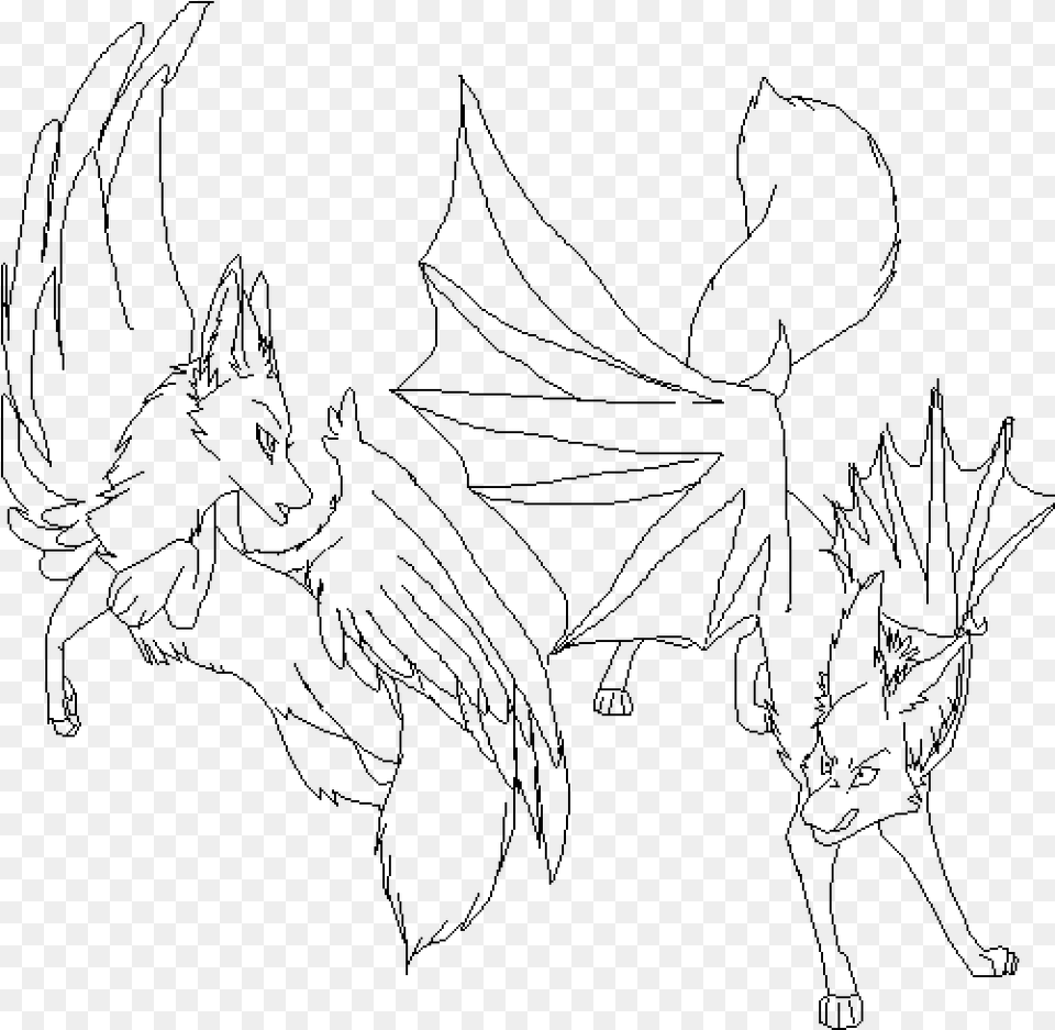 Wolf Devil Vrs Angel Drawing, Nature, Night, Outdoors Free Png