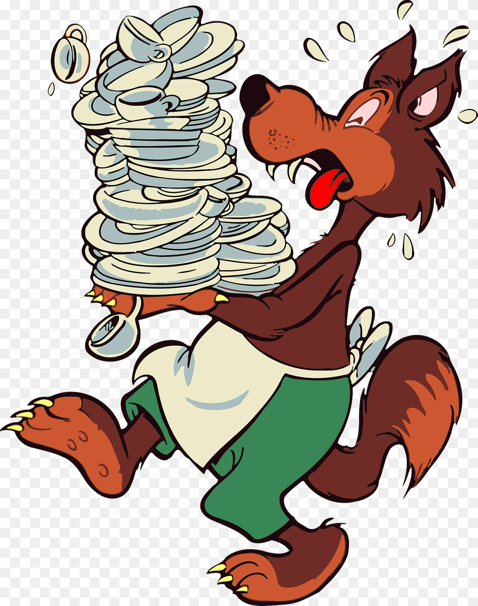 Wolf Dishwasher Clipart, Cartoon, Baby, Person, Cream Free Transparent Png