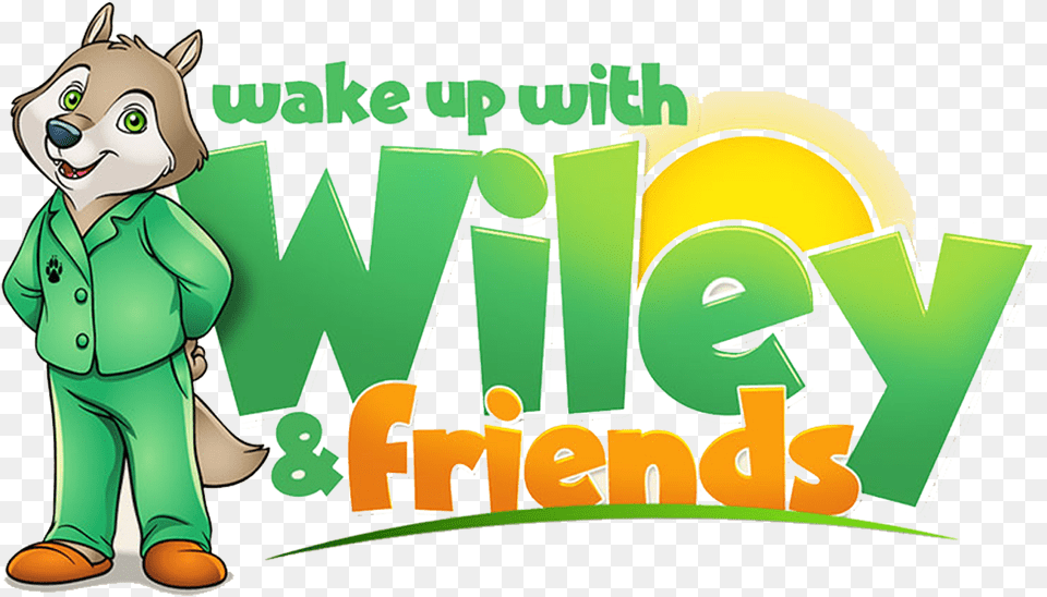 Wolf Ears Wake Up With Wiley And Friends Logo Illustration, Green, Baby, Person, Face Free Transparent Png