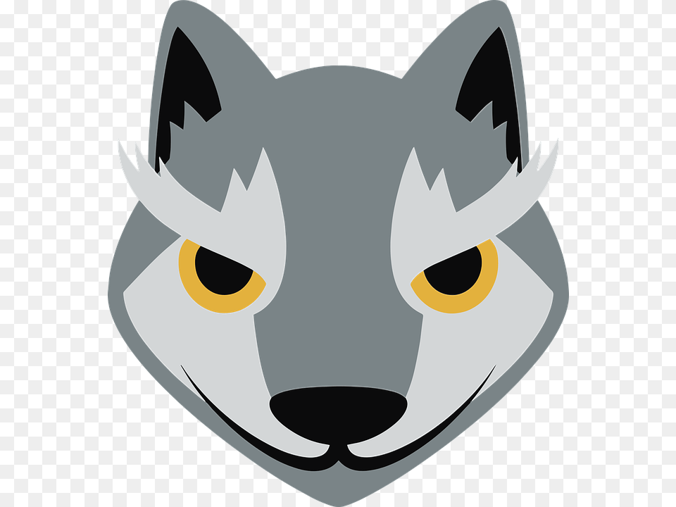 Wolf Emoji Animals Emoticons Illustration Predator Cute Wolf Face Cartoon, Animal, Fish, Sea Life, Shark Free Png