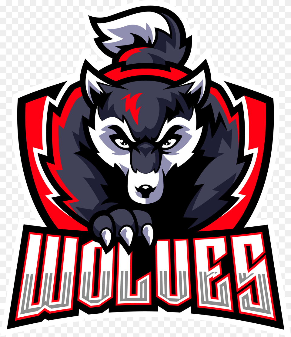 Wolf Esport Mascot Logo Design By Wolves Esport Logo, Emblem, Symbol, Face, Head Free Transparent Png