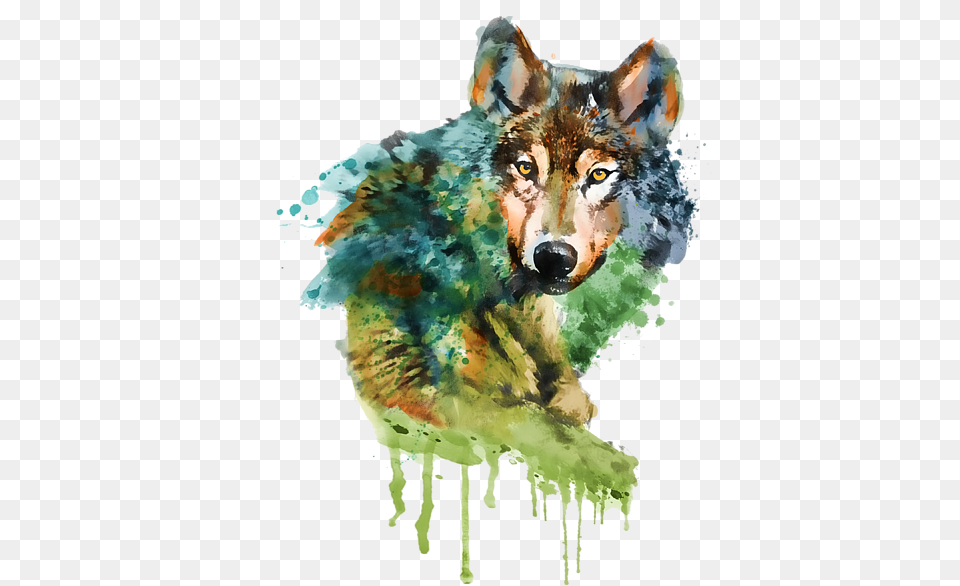 Wolf Face Watercolor Beach Towel For Wolf Face Watercolor, Animal, Mammal, Canine, Red Wolf Free Transparent Png