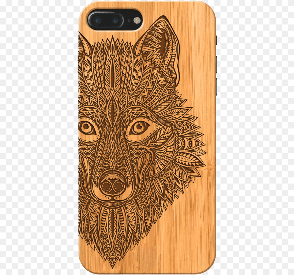Wolf Face Wooden Phone Case Mobile Phone Case, Wood, Electronics, Mobile Phone, Chopping Board Free Transparent Png