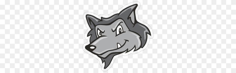 Wolf Head Mascot Sticker, Animal, Mammal, Weapon, Ammunition Free Png Download