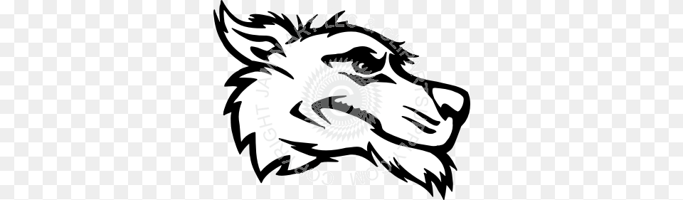 Wolf Head Right, Stencil, Baby, Person, Face Free Png