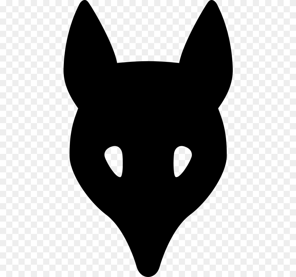 Wolf Head Silhouette Large Size, Gray Free Png