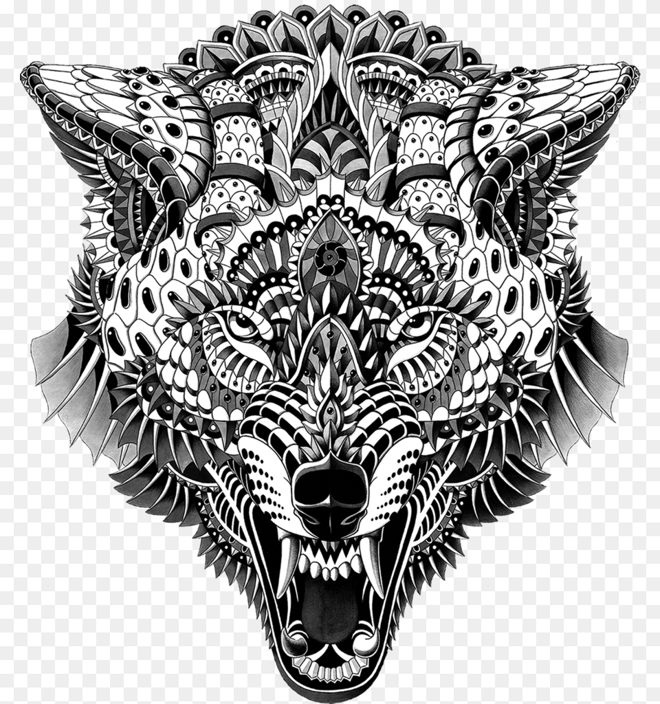 Wolf Head Sticker Coloring Book, Art, Doodle, Drawing, Animal Png Image