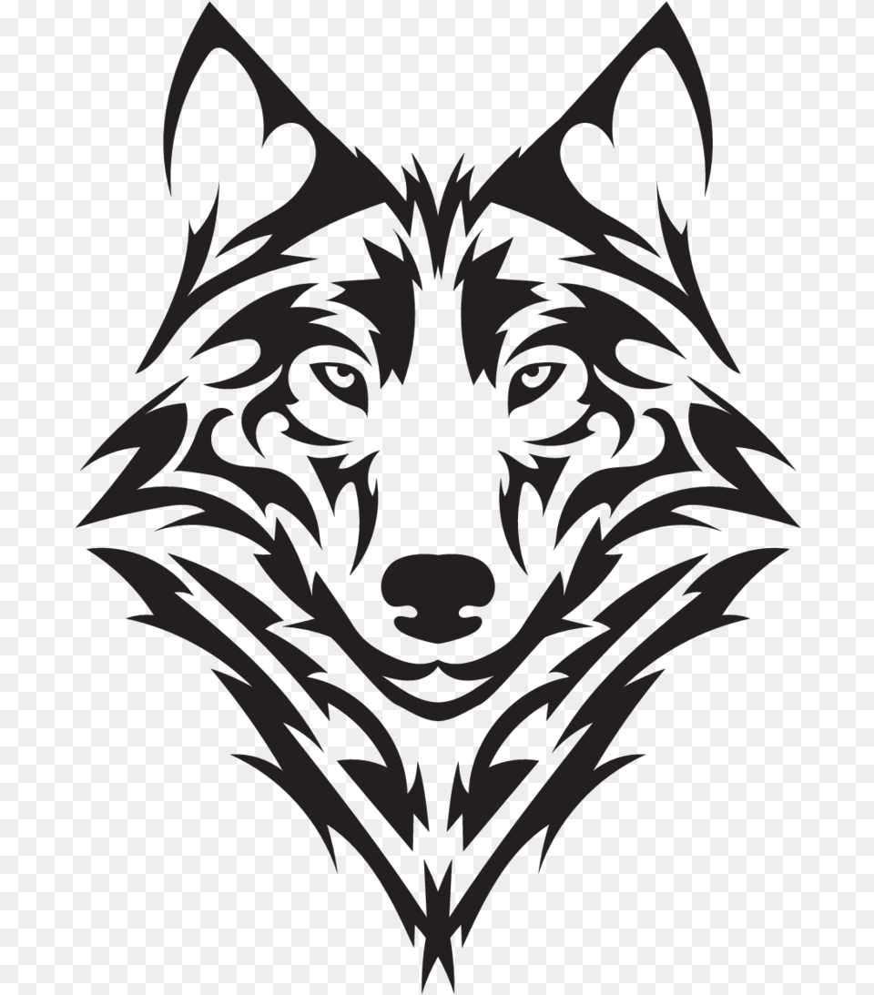 Wolf Head Tribal Tattoo, Animal, Mammal, Person Png