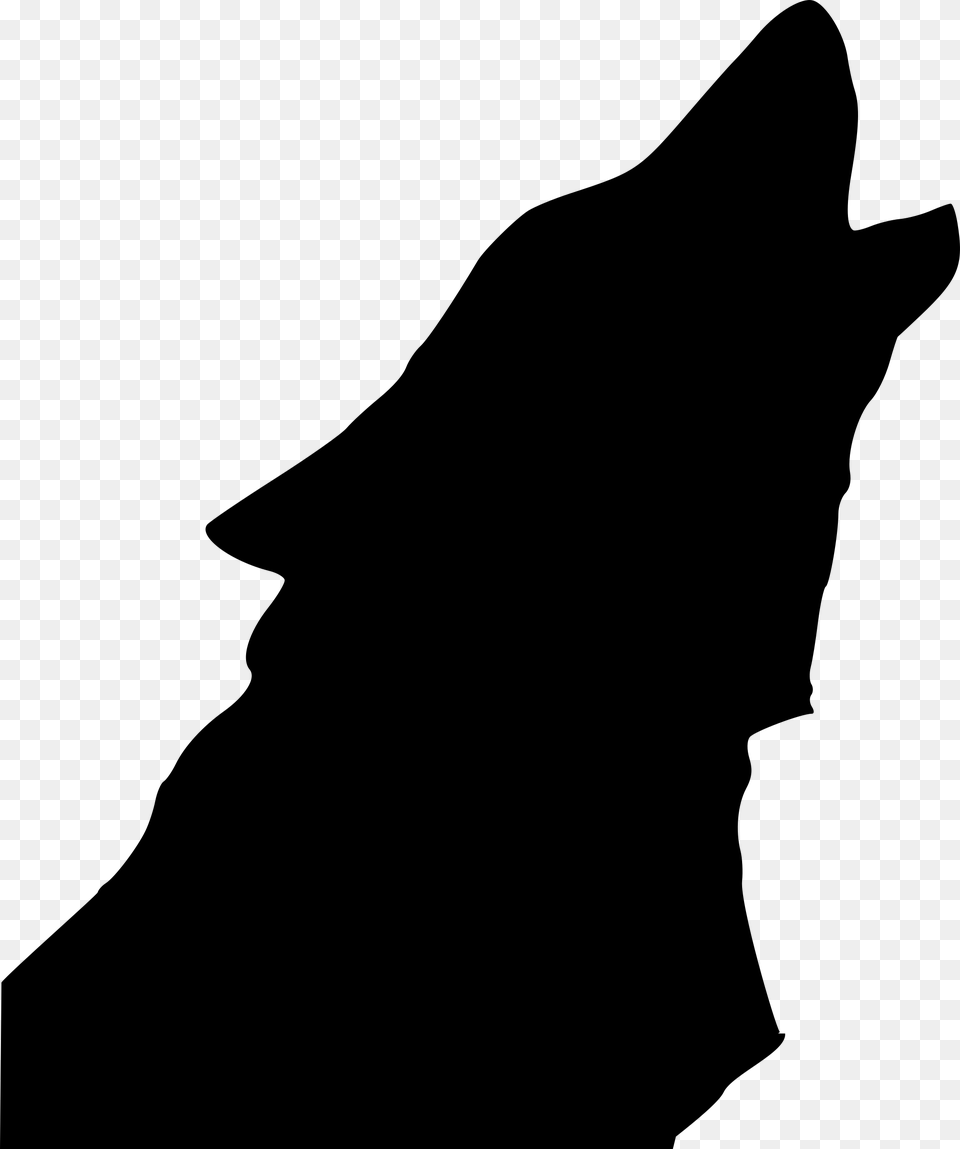 Wolf Howling Black Silhouette, Gray Png Image