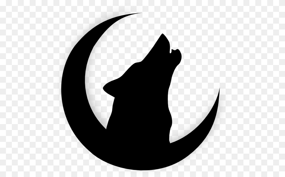 Wolf Howling With Moon Clip A Moon Wolf Silhouette Free Png Download