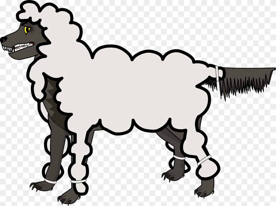 Wolf In Sheeps Clothing Clip Art, Stencil, Livestock, Baby, Person Free Transparent Png