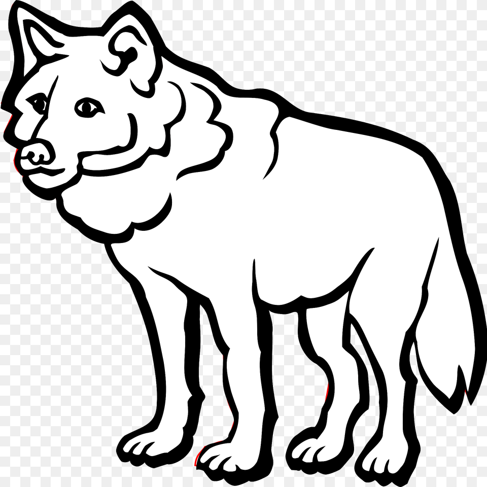 Wolf Line Art Clipart, Animal, White Dog, Pet, Mammal Free Transparent Png