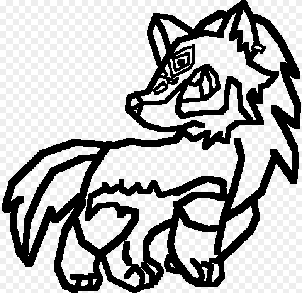 Wolf Link Line Art, Gray Free Png