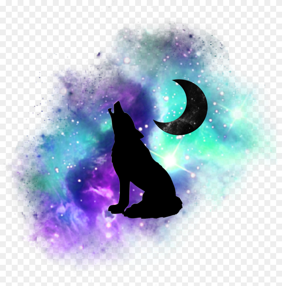 Wolf Moon Galaxy Freetoedit Sticker Stars Star Galaxy, Accessories, Nature, Night, Outdoors Png