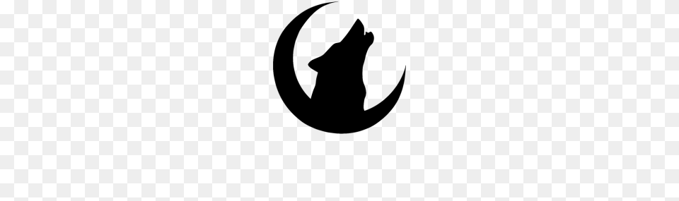 Wolf Moon Silhouette, Gray Png Image