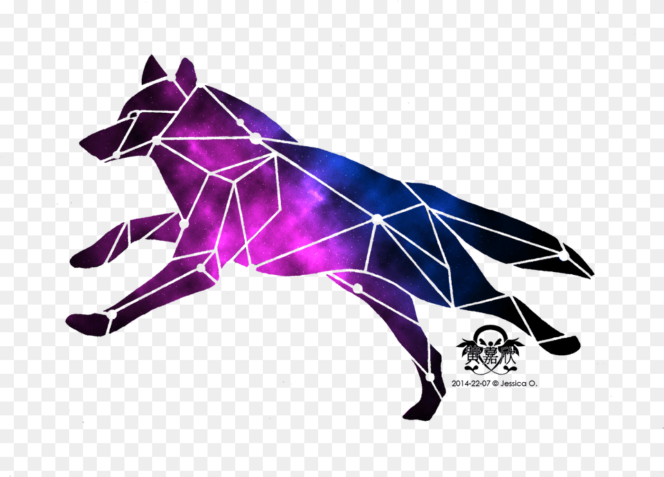 Wolf Outline Tattoo Lupus Star Sign, Purple, Nature, Night, Outdoors Png Image