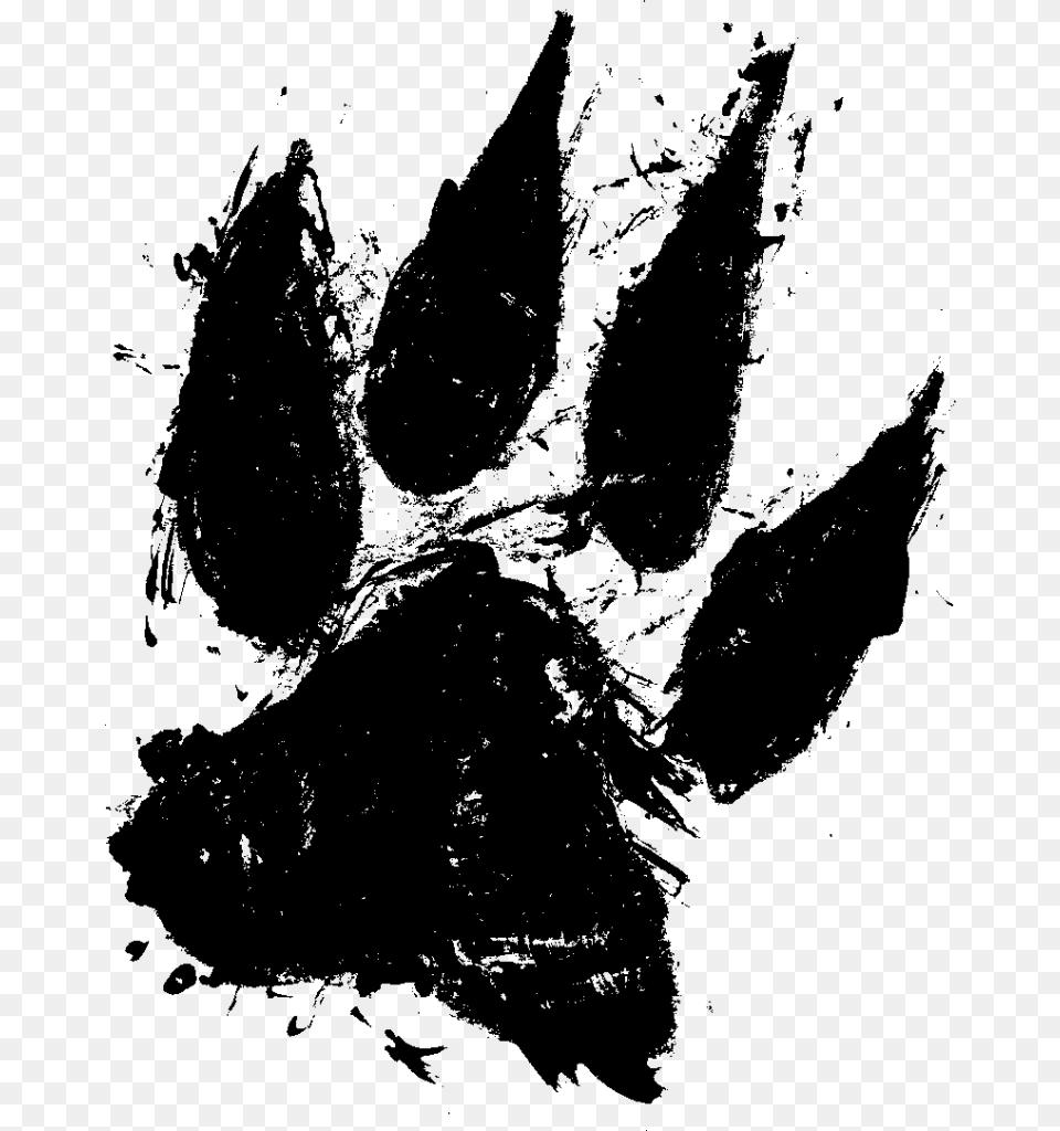 Wolf Paw Print, Gray Png Image
