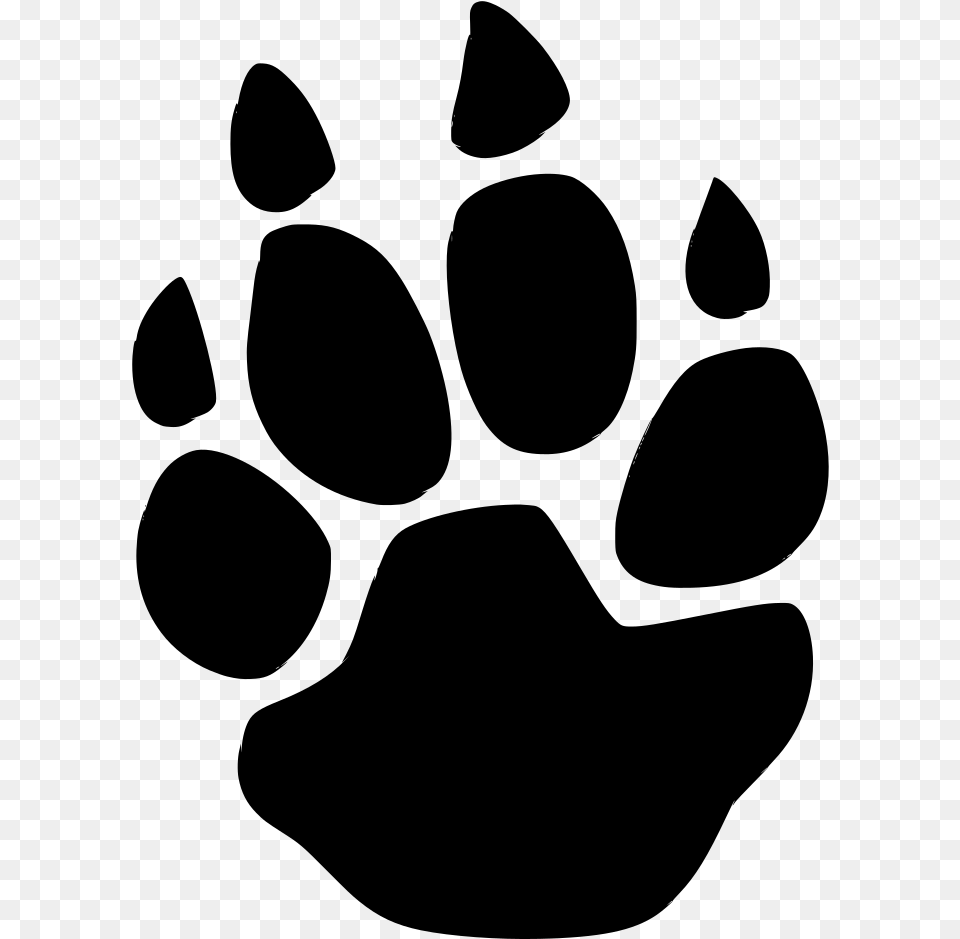 Wolf Paw Print, Gray Free Png Download