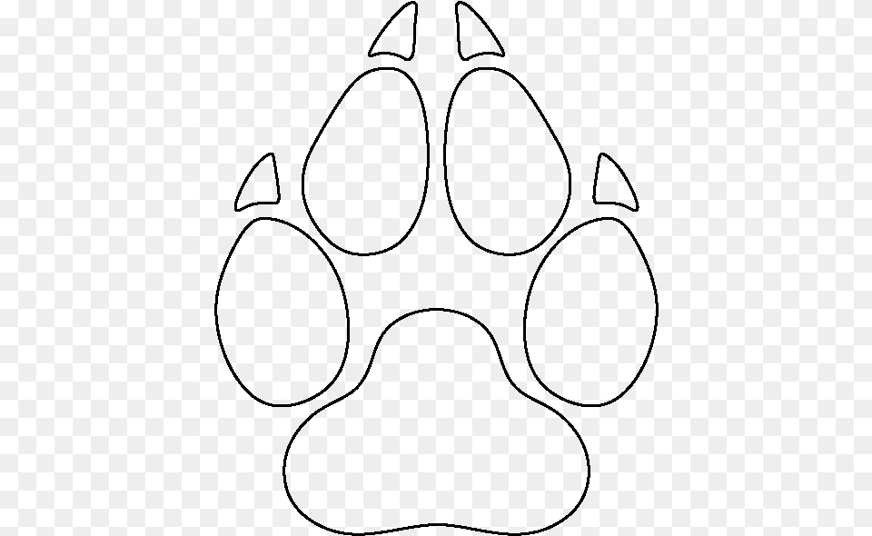 Wolf Paw Print Template Wolf Paw Print Outline, Gray Free Png