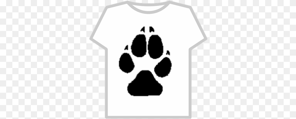 Wolf Paw Print Transparent Roblox Difference Between A Cat, Clothing, T-shirt, Stencil, Footprint Free Png